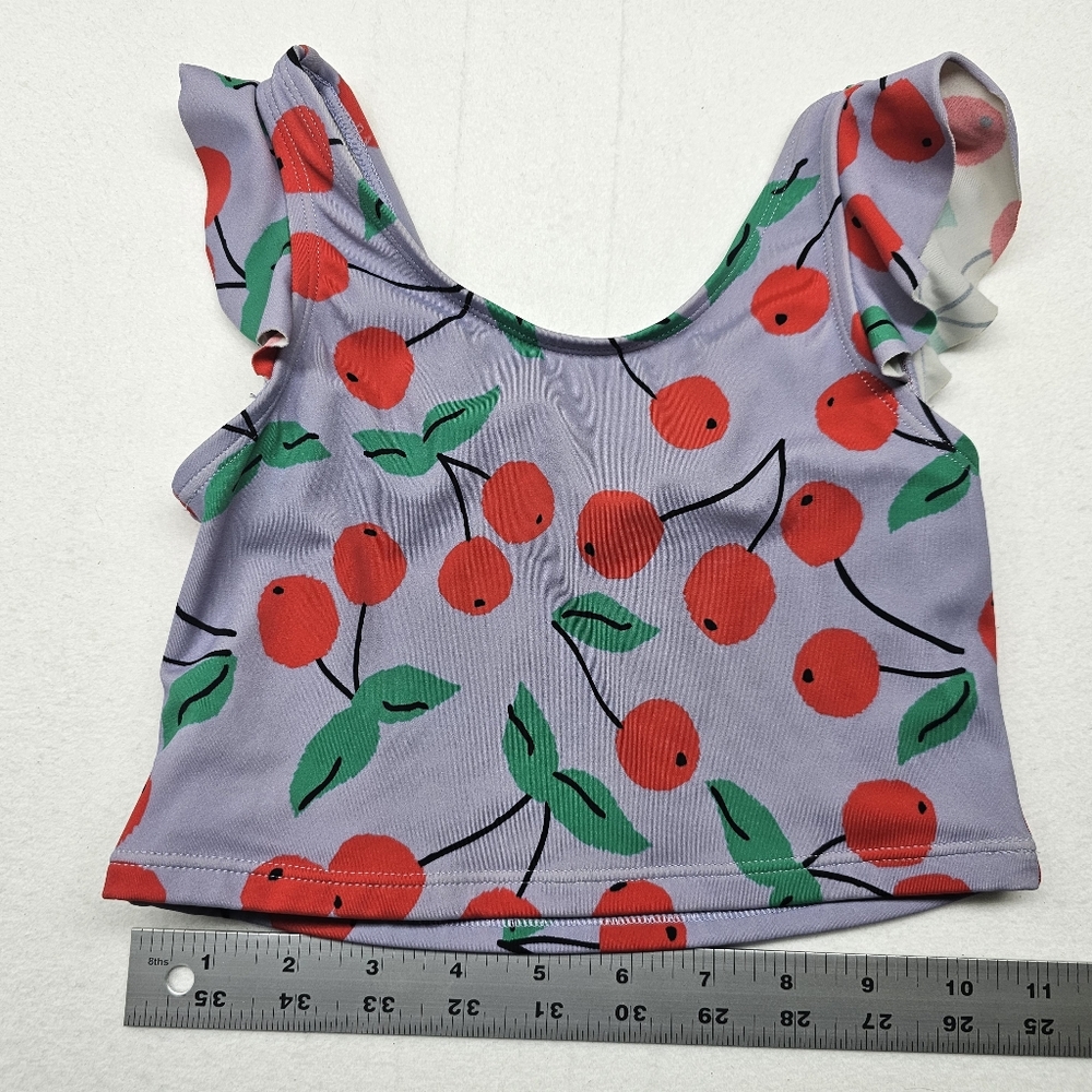 Hanna Andersson Girls Cherry‎ Bikini Tankini Swimsuit  Top size 130 - Picture 4 of 5